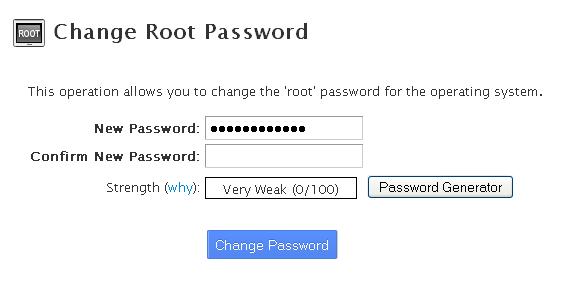 change root password from WHM