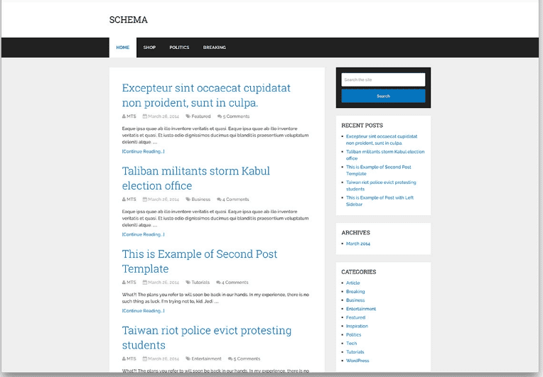 Schema WordPress Theme