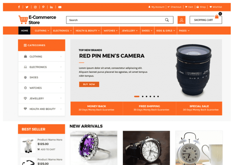 Advanced Ecommerce site WordPress Theme