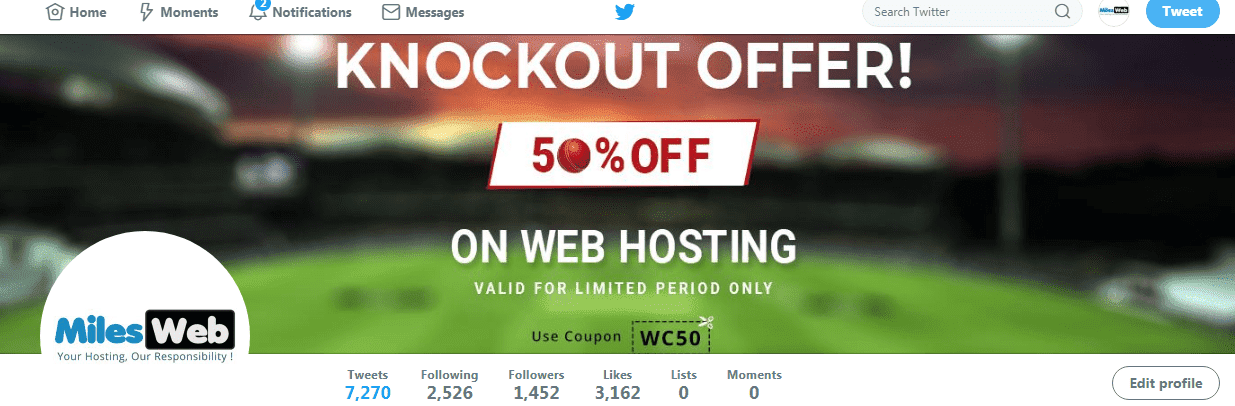 Twitter page