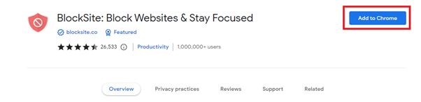 blocksite browser extension