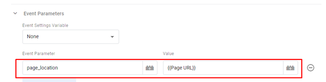 Event Parameter option