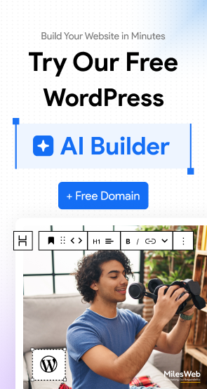 Try Our Free WordPress  | MilesWeb