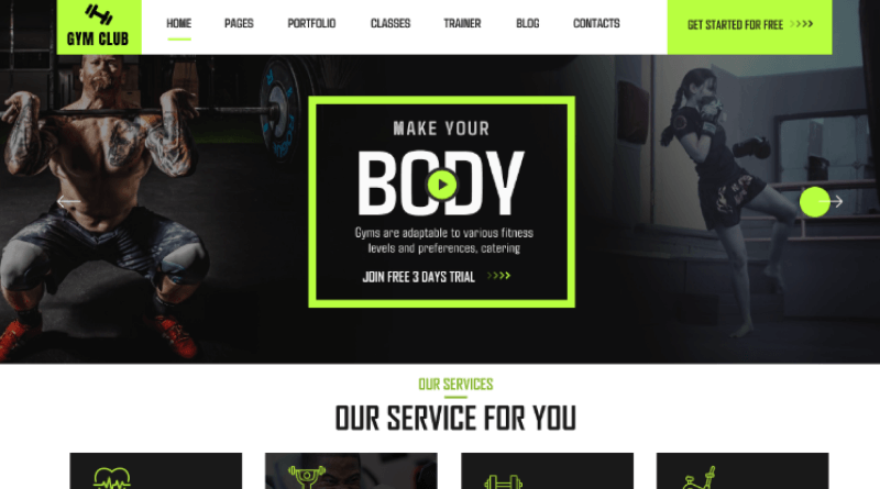 Gym Club WordPress theme