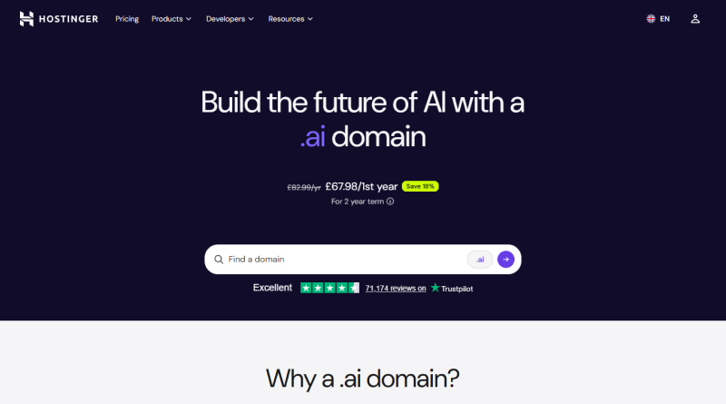 hostinger-ai-domain-name-provider