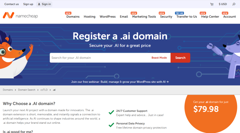 namecheap-ai-domain-name-provider