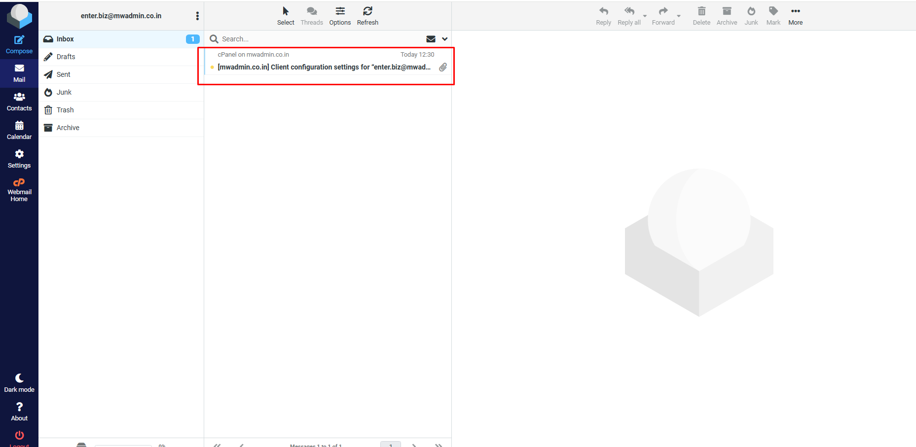 Roundcube to access the Webmail