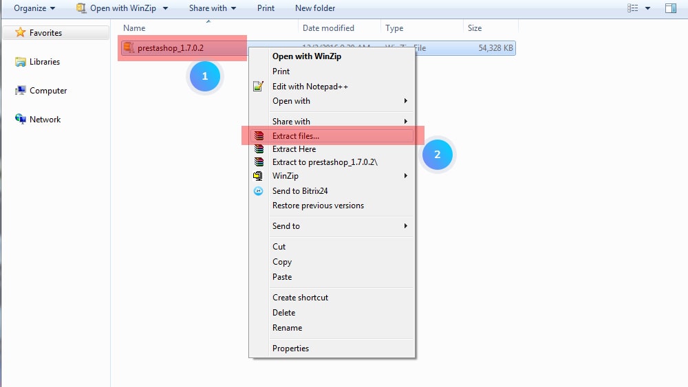 Extract PrestaShop