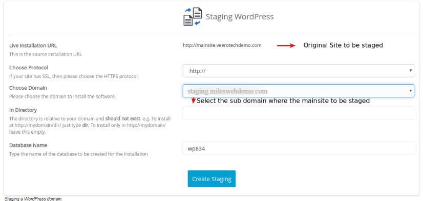 MilesWeb staging