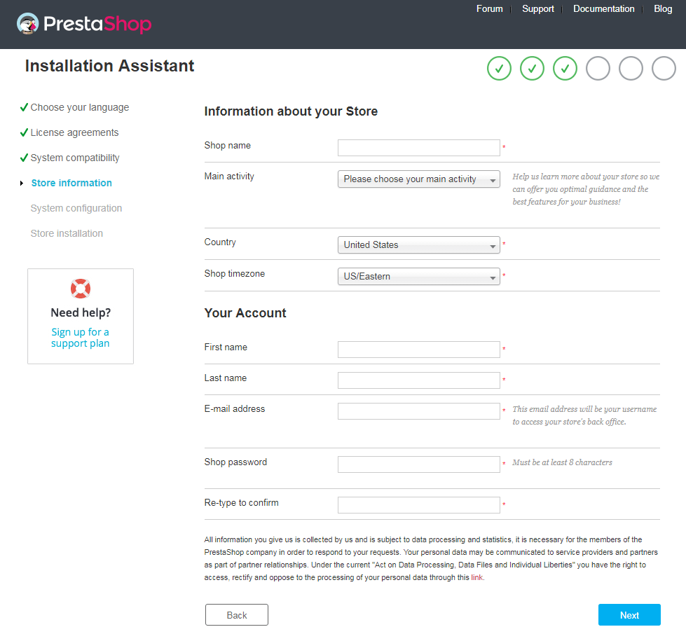 PrestaShop store_information-