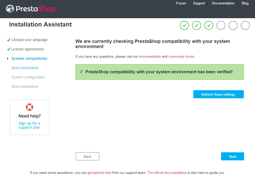 PrestaShop system_compatibility