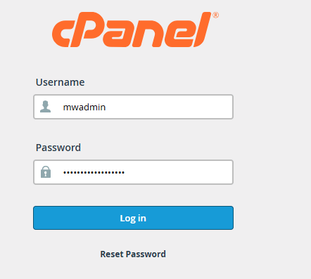 Sign into cPanel