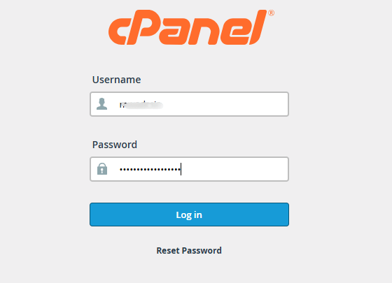 Log in to your cPanel account