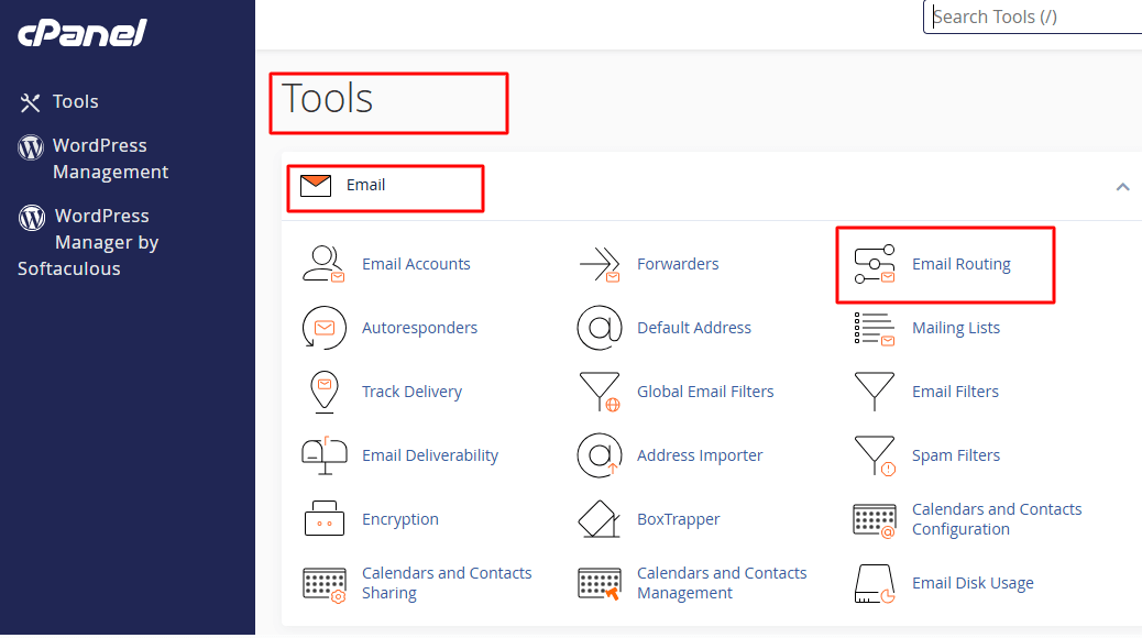 Email Routing in the EMAIL section