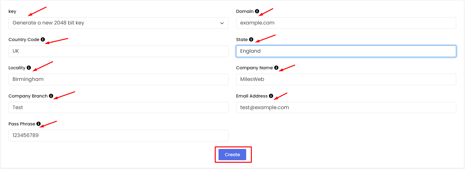 create/generate certificate signing request csr in webuzo