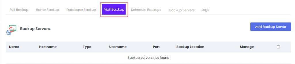 mail backup