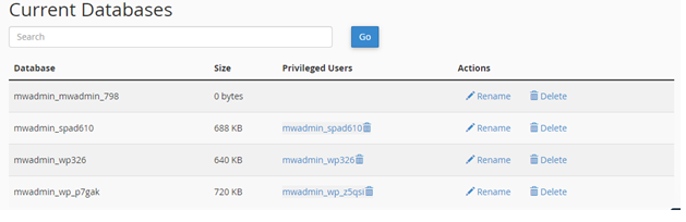 current database
