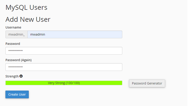mysql new users