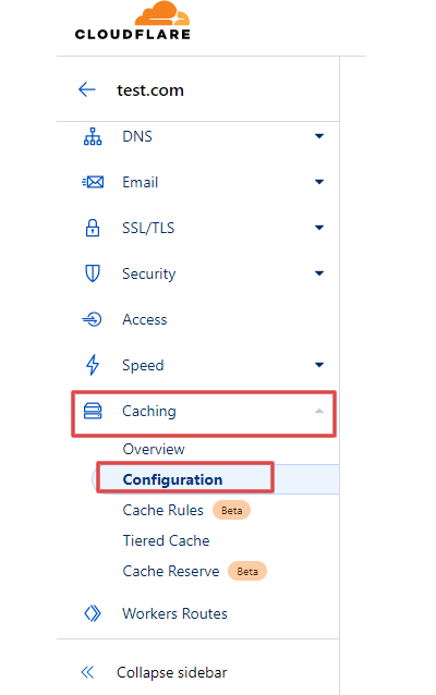 caching configuration