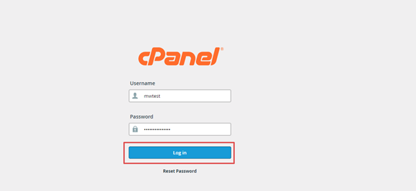 login to cpanel