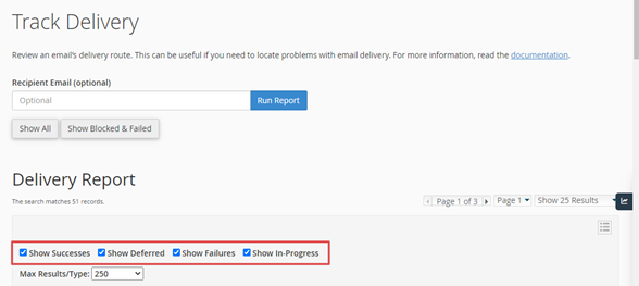 Track delivery page