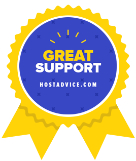 Great Support Badge by Hostadvice | MilesWeb UK