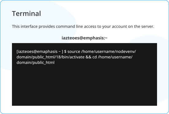 Managed Node.js App with Terminal Access | MilesWeb UK